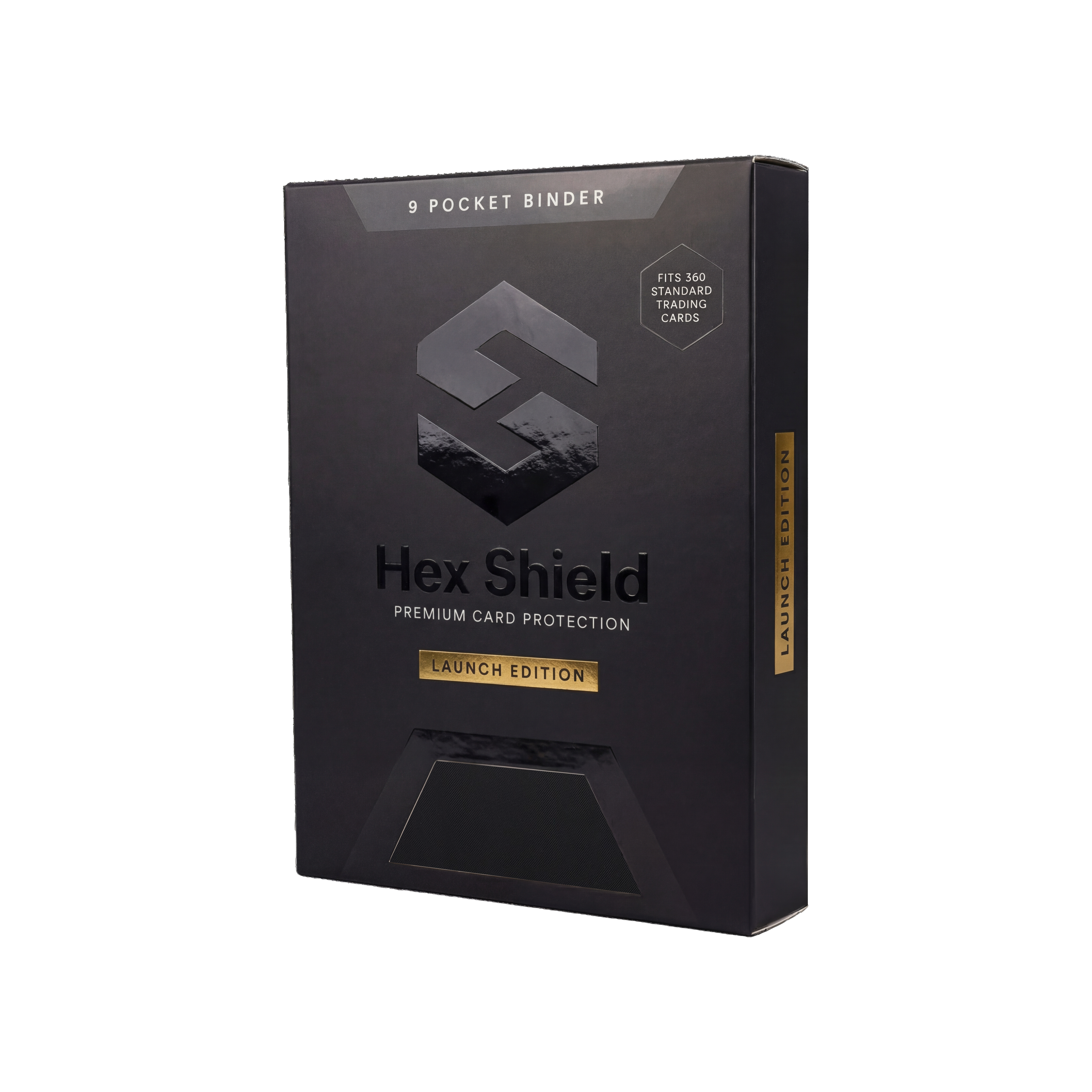 Hex Shield Premium 9-Pocket Trading Card Binder – 360 Capacity – Black Launch Edition