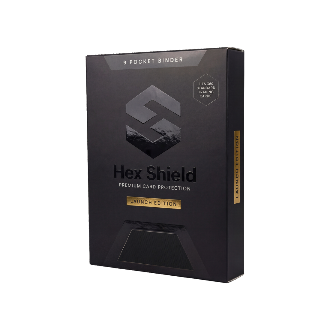 Hex Shield Premium 9-Pocket Trading Card Binder – 360 Capacity – Black Launch Edition